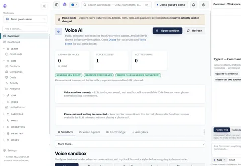 Real StackPass Voice AI preview